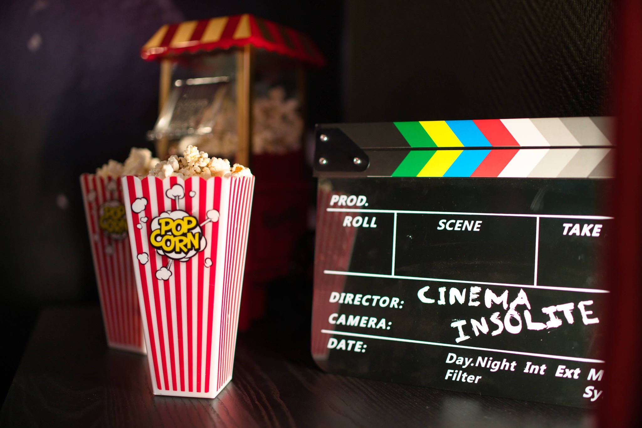 Cinéma — Clap de cinéma et machine à pop-corn